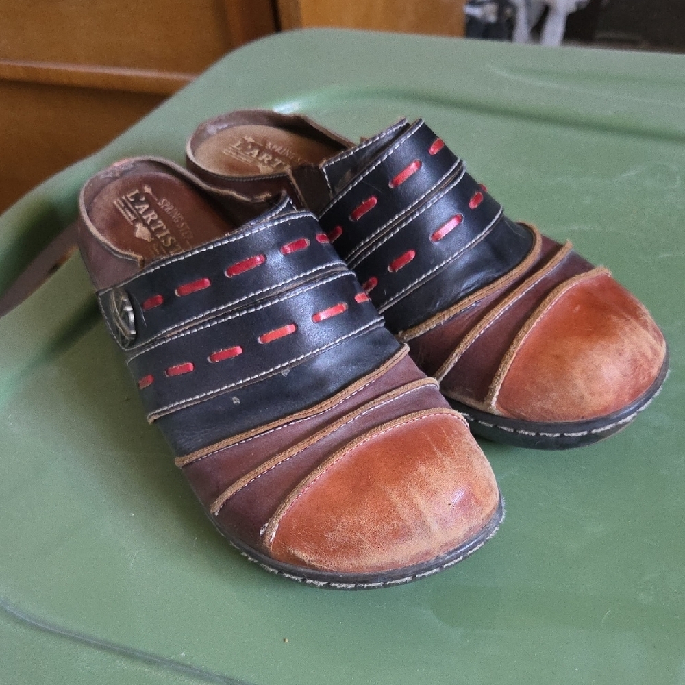 Colorful Leather Clogs